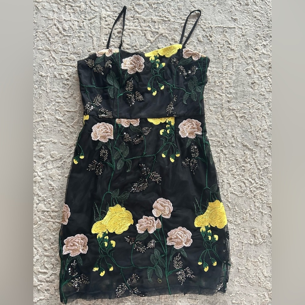 Lulus Sequin Floral Dress